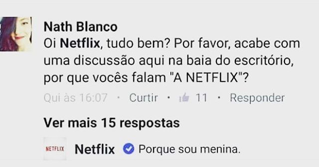 Resposta da Netflix
